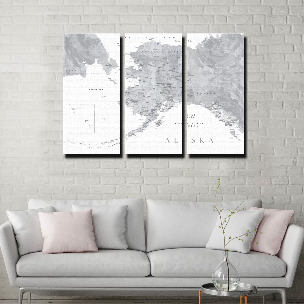 Alaska Map 2 Wall Art