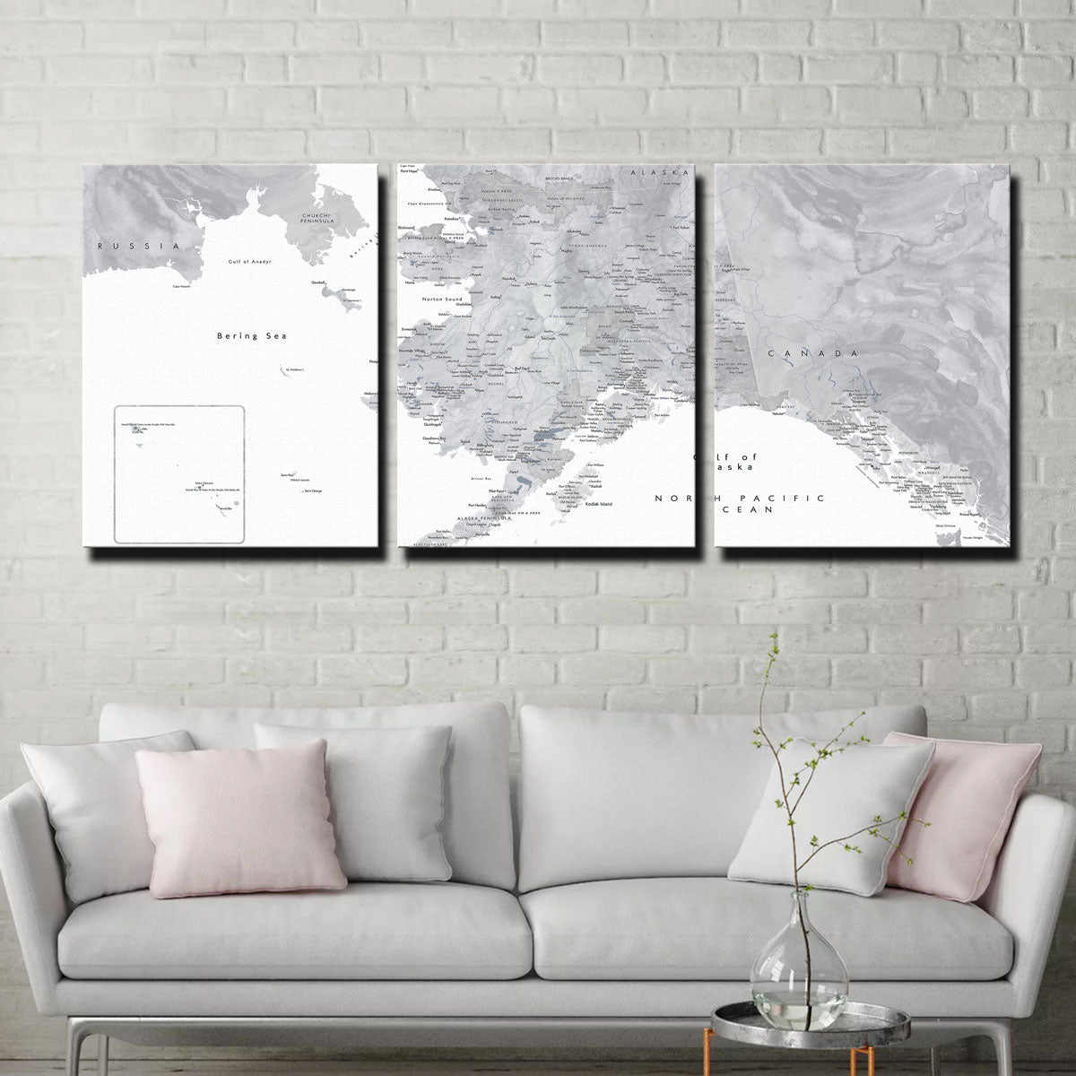 Alaska Map 2 Wall Art