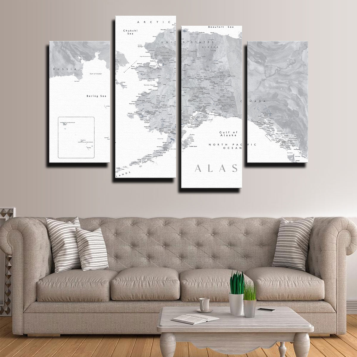 Alaska Map 2 Wall Art
