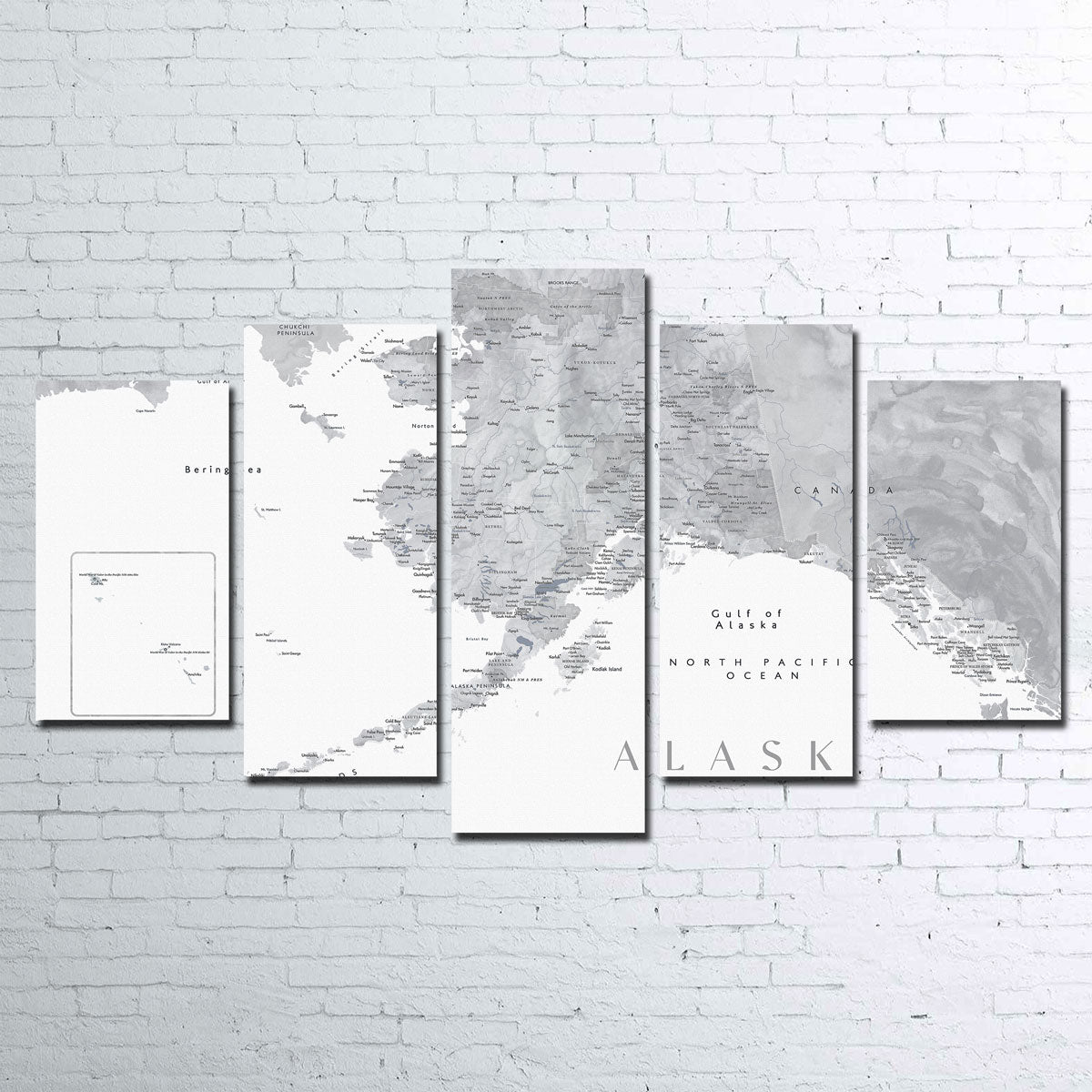 Alaska Map 2 Wall Art