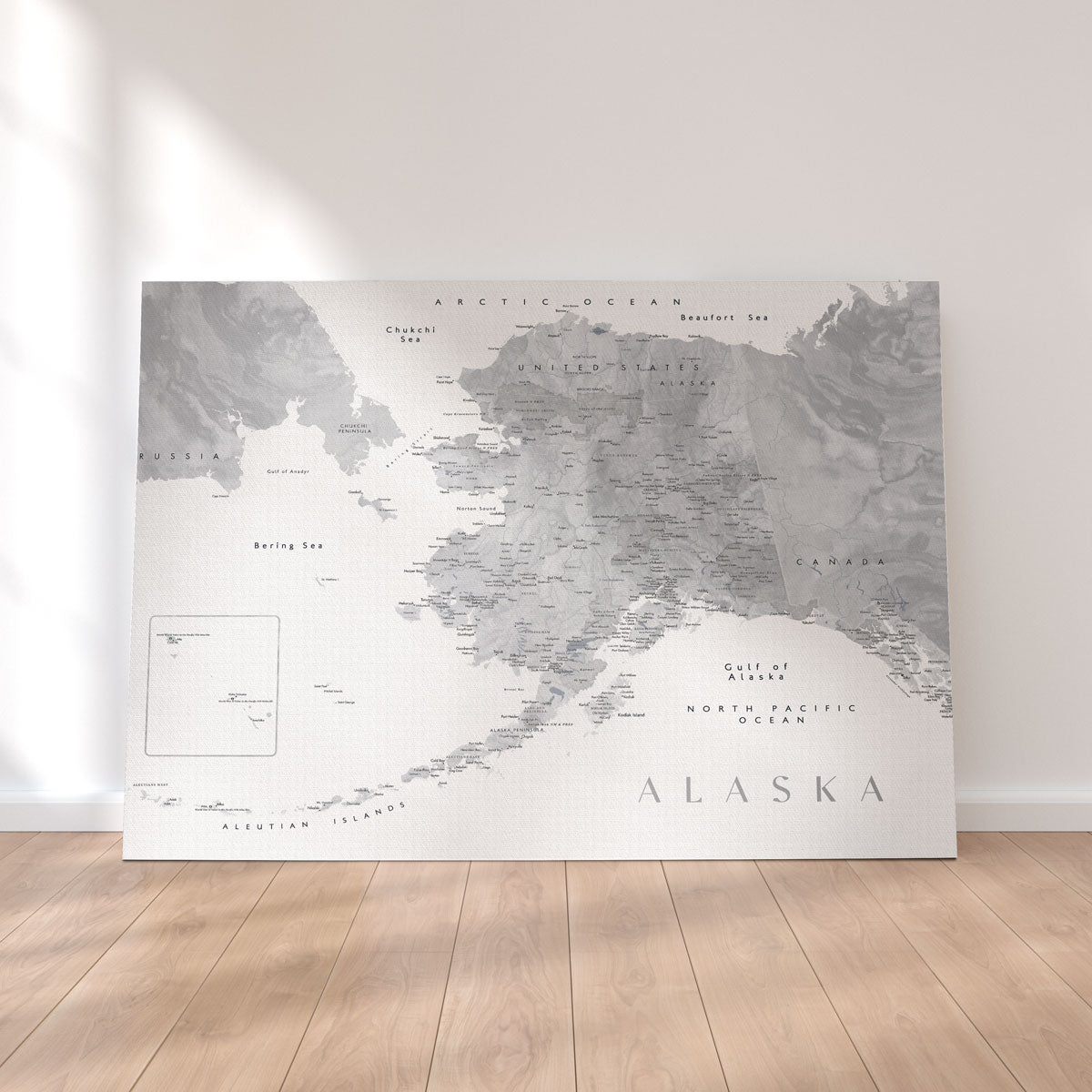 Alaska Map 2 Wall Art