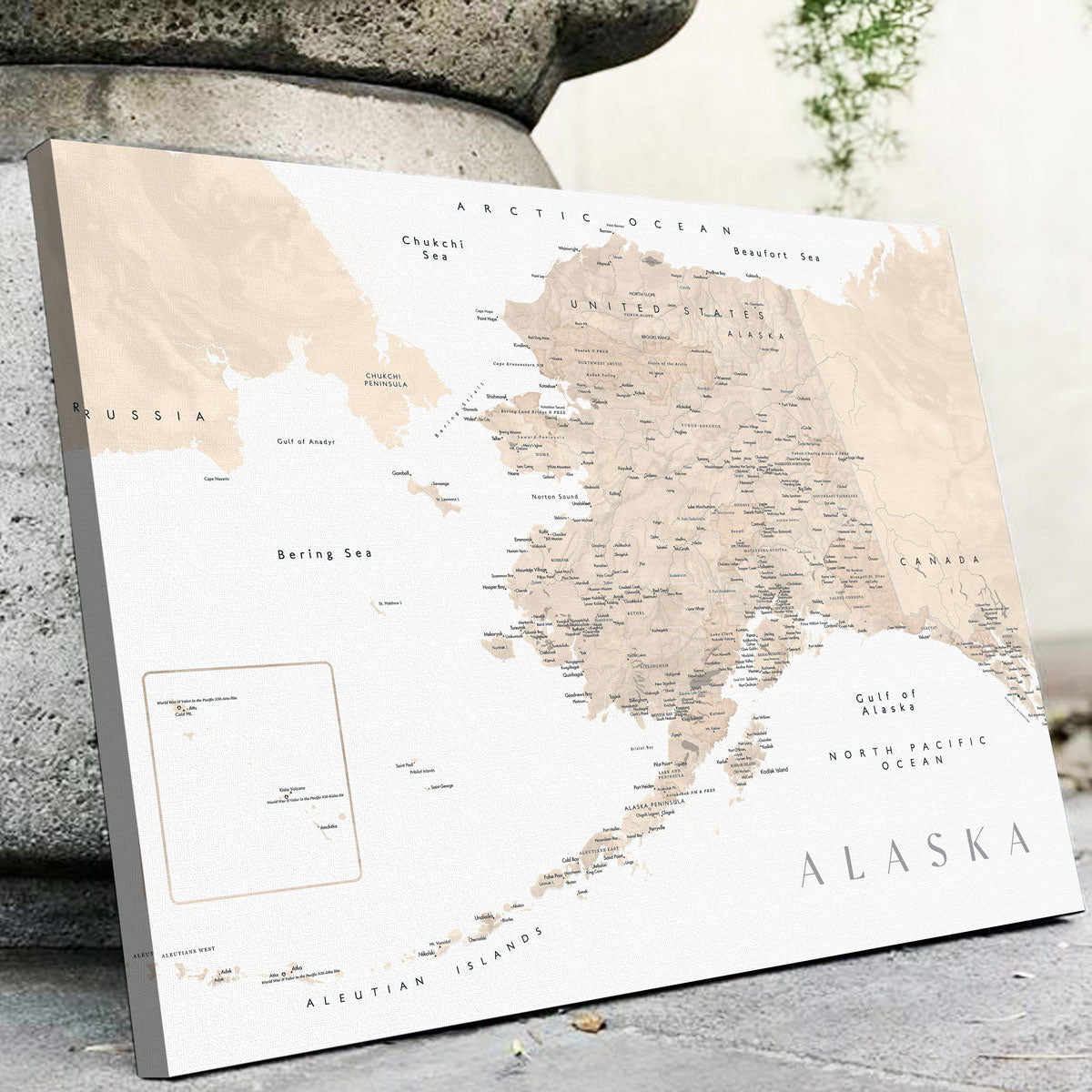 Alaska Map 3 Wall Art