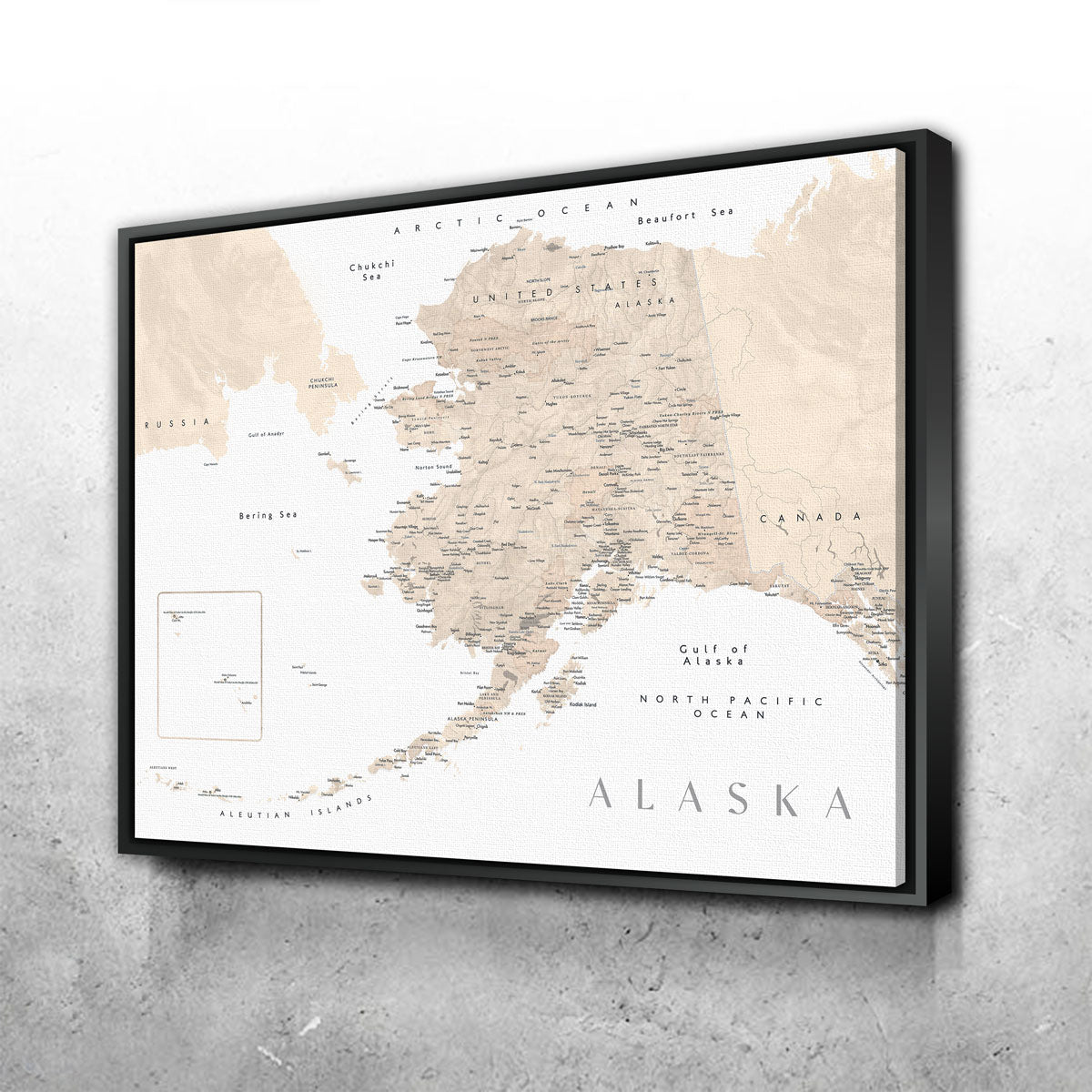 Alaska Map 3 Wall Art