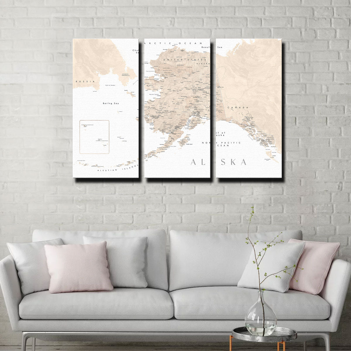 Alaska Map 3 Wall Art