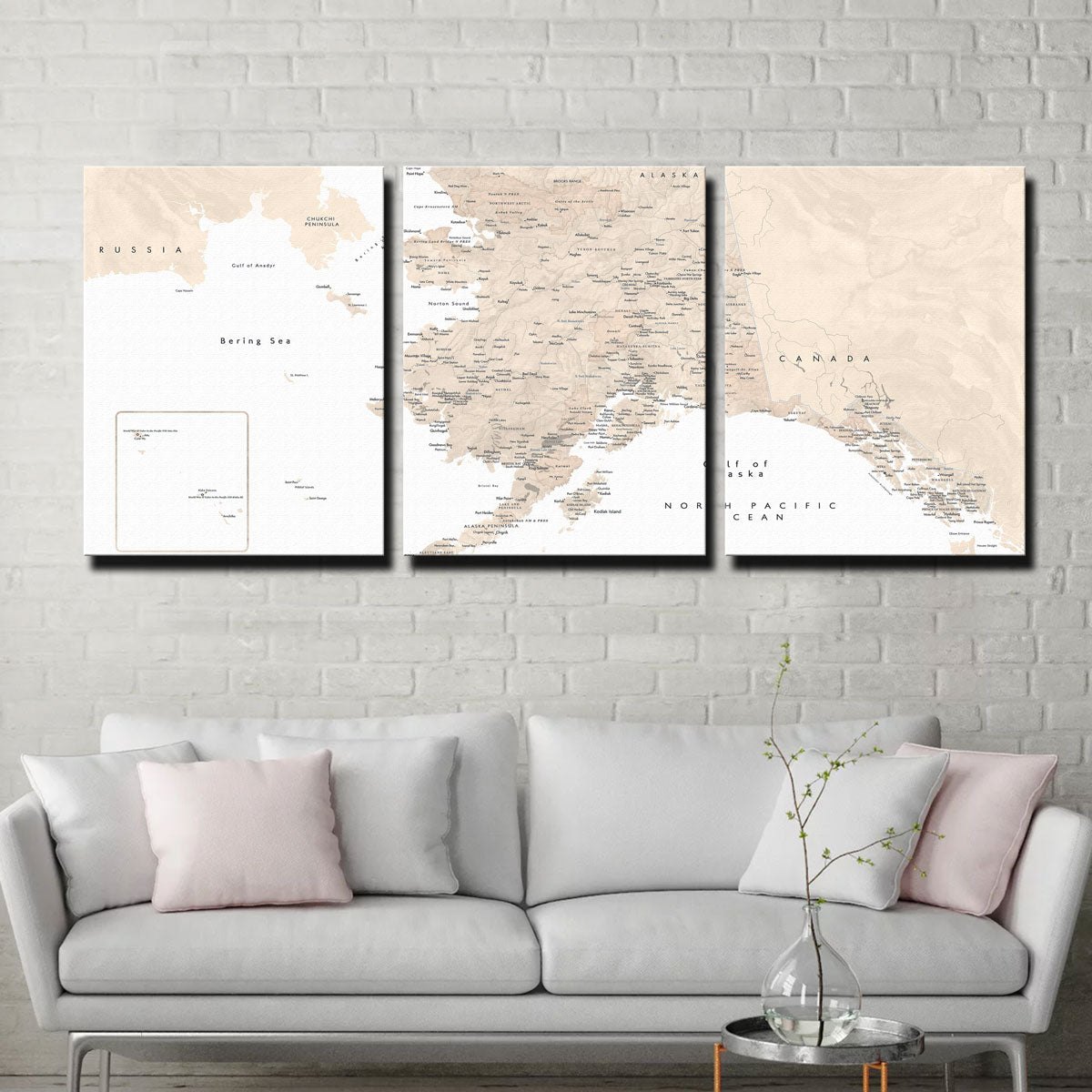 Alaska Map 3 Wall Art