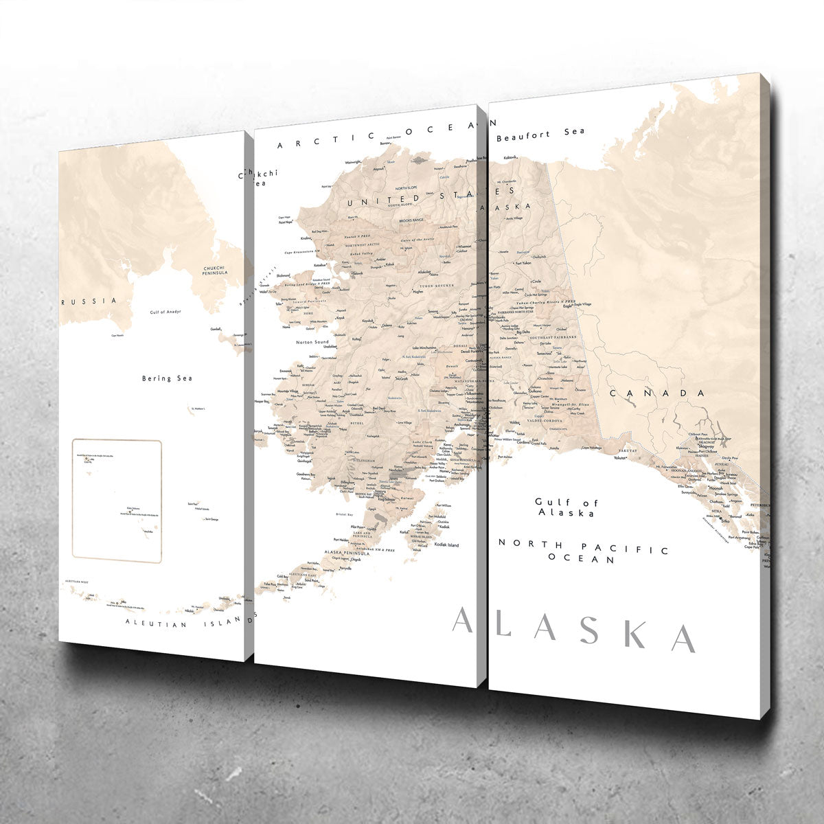 Alaska Map 3 Wall Art