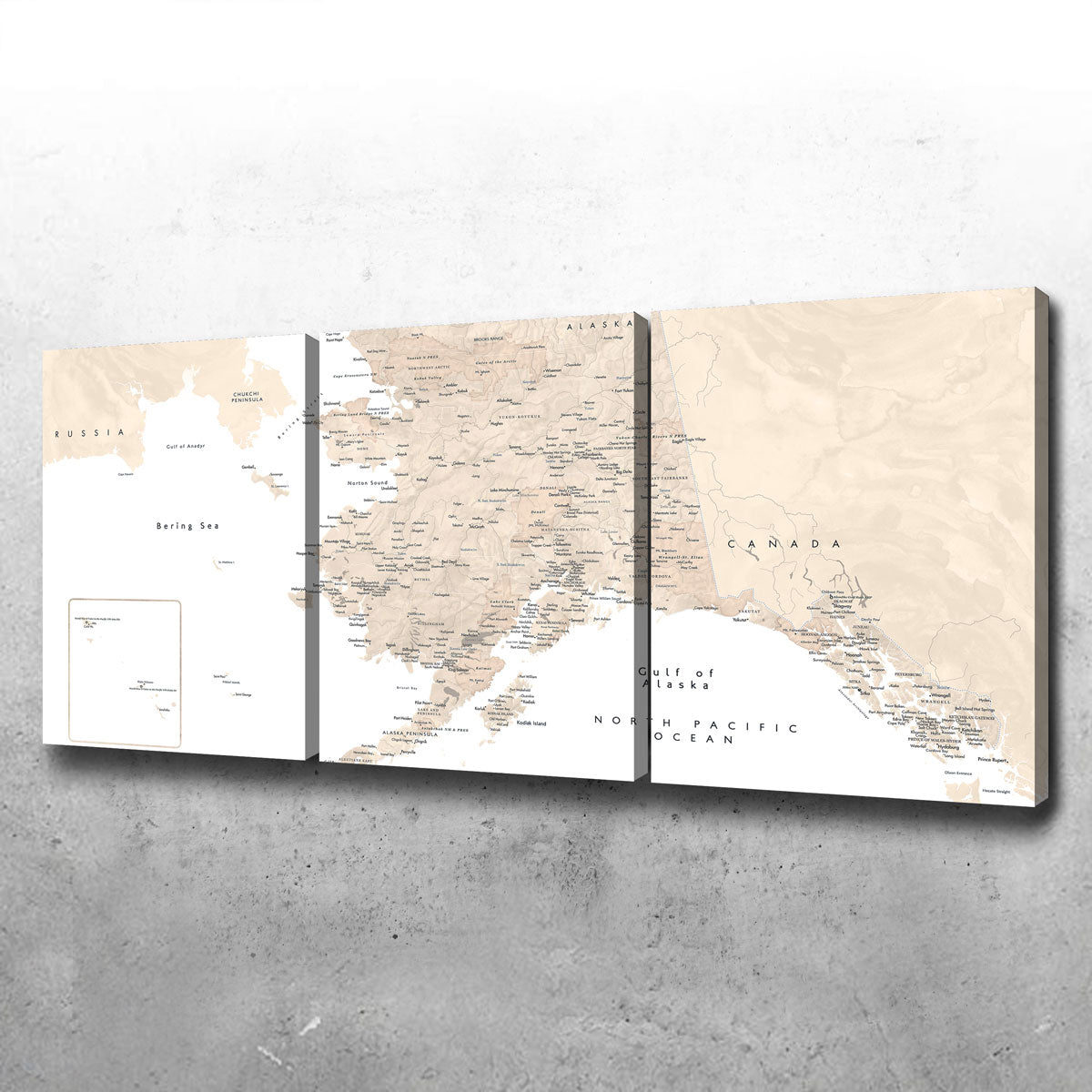 Alaska Map 3 Wall Art