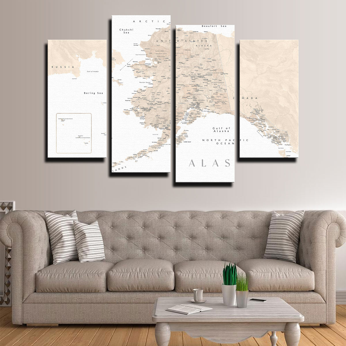 Alaska Map 3 Wall Art