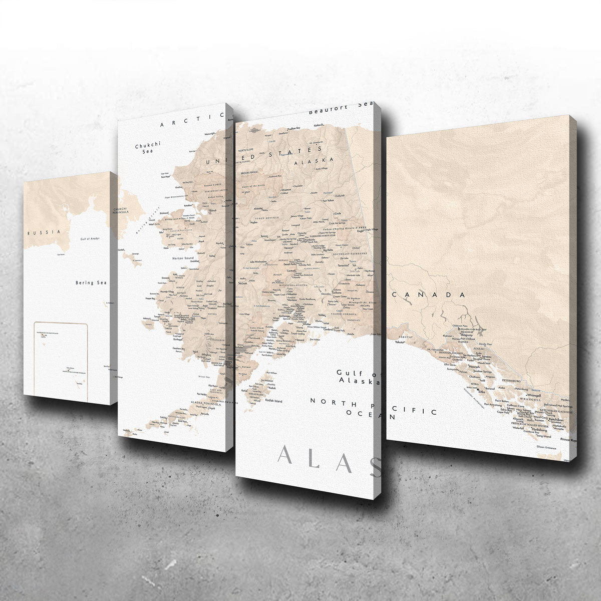Alaska Map 3 Wall Art