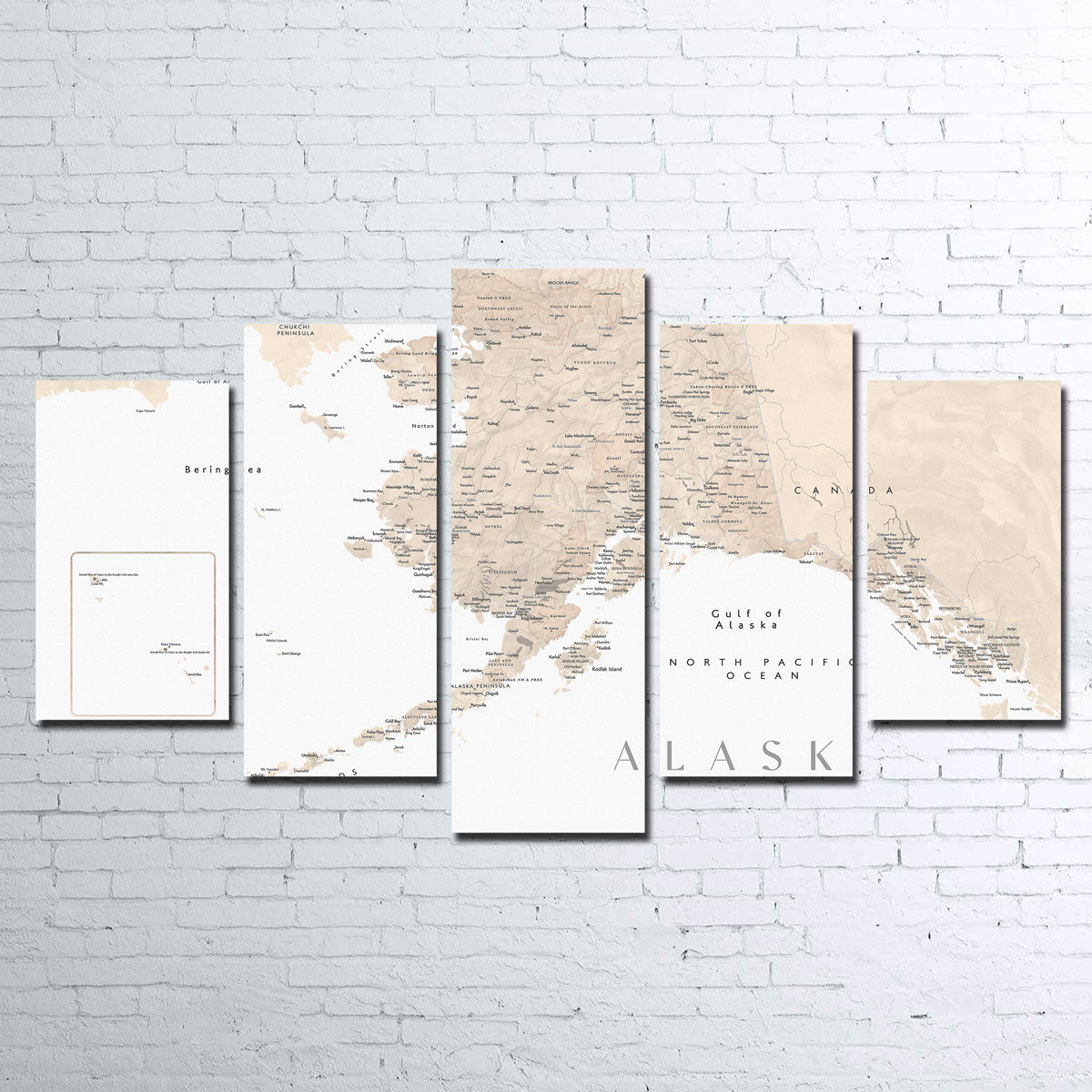 Alaska Map 3 Wall Art