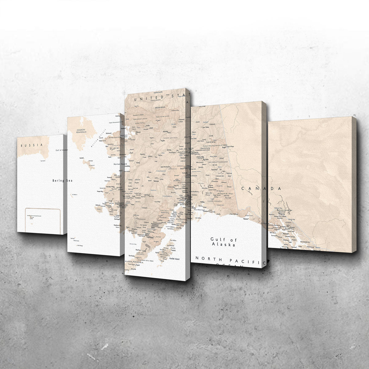 Alaska Map 3 Wall Art