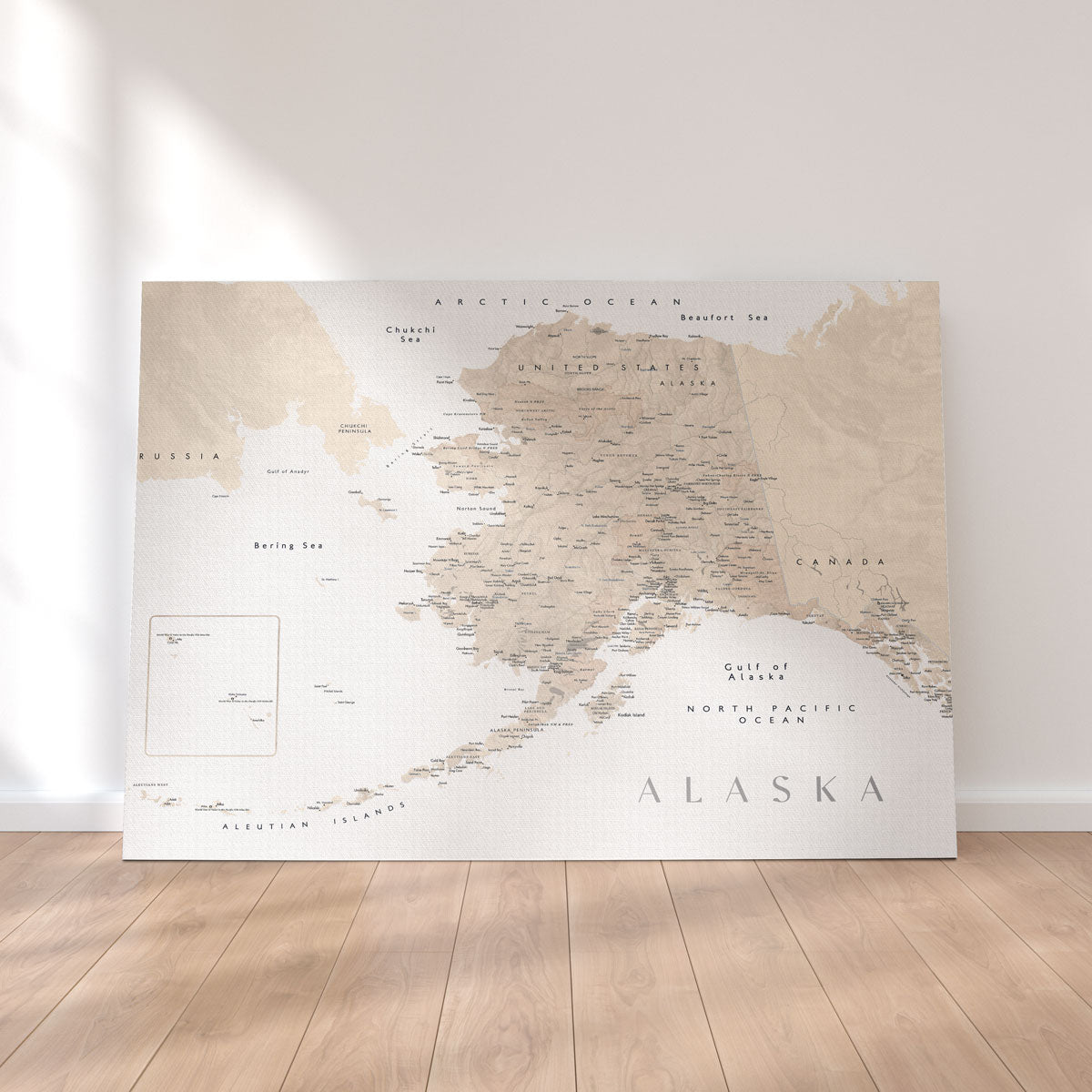 Alaska Map 3 Wall Art