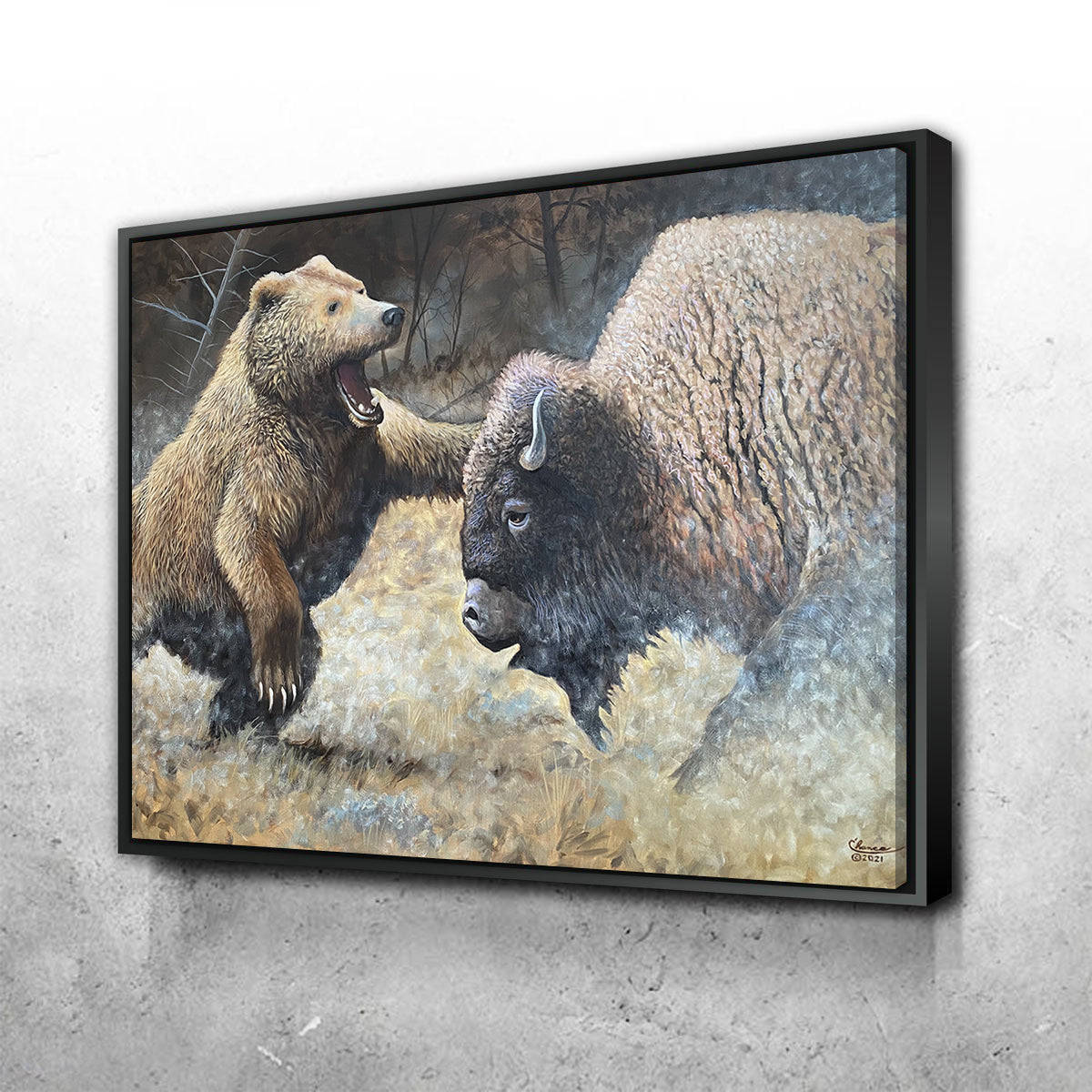 Bear and Buffalo Wall Art