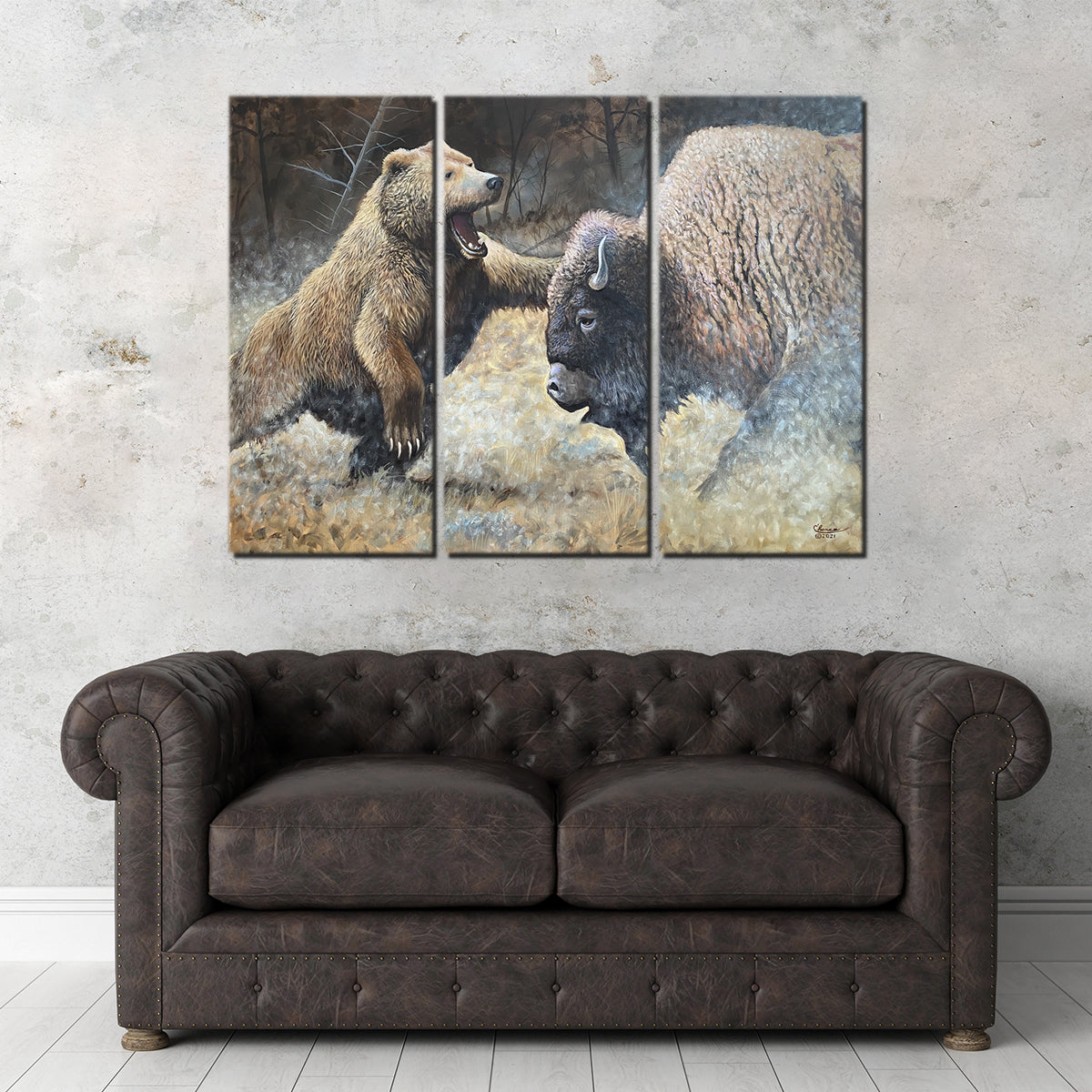 Bear and Buffalo Wall Art