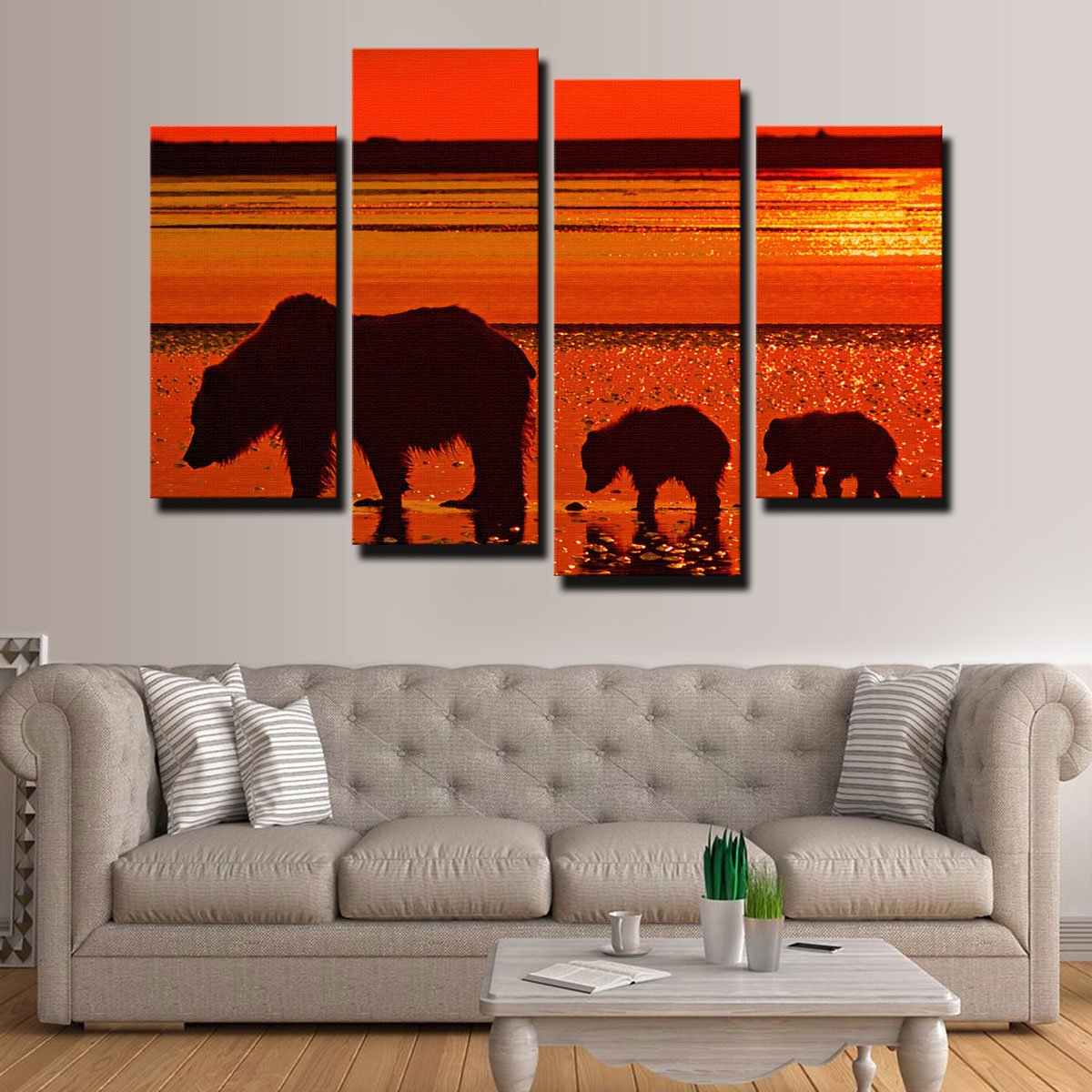 Bear & Her Cubs Canvas Set