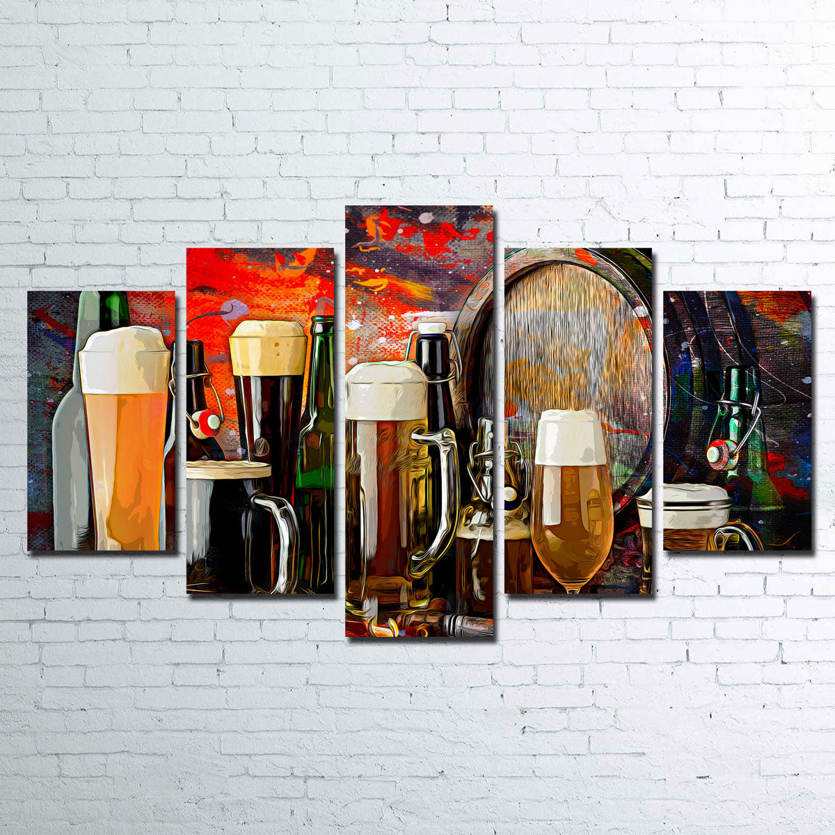 Beer Types Abstract Wall Art