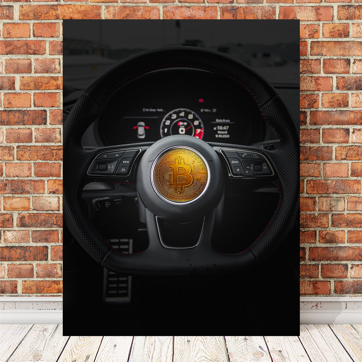 Bitcoin Car Steering Wall Art