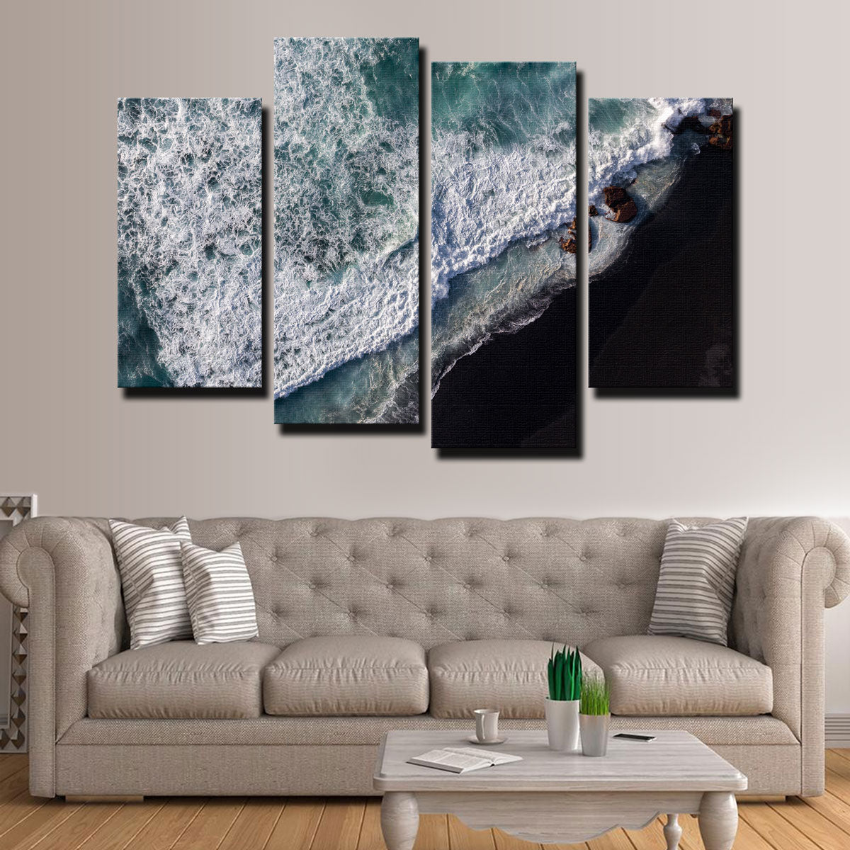 Black Sand Wave Wall Art