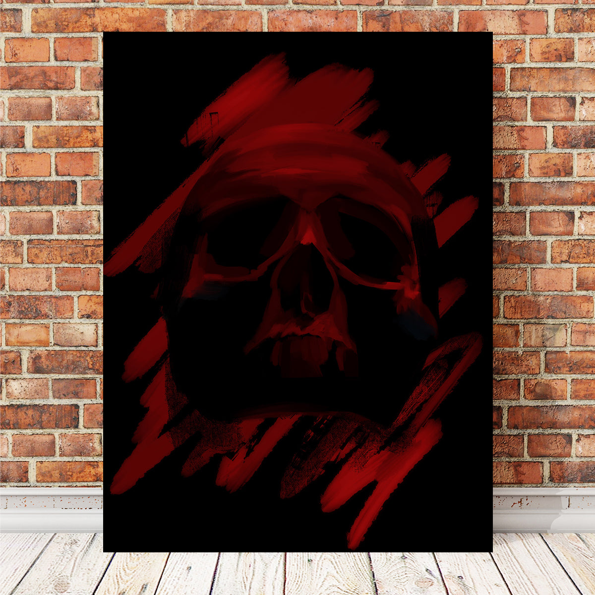 Blood Red Skull Wall Art