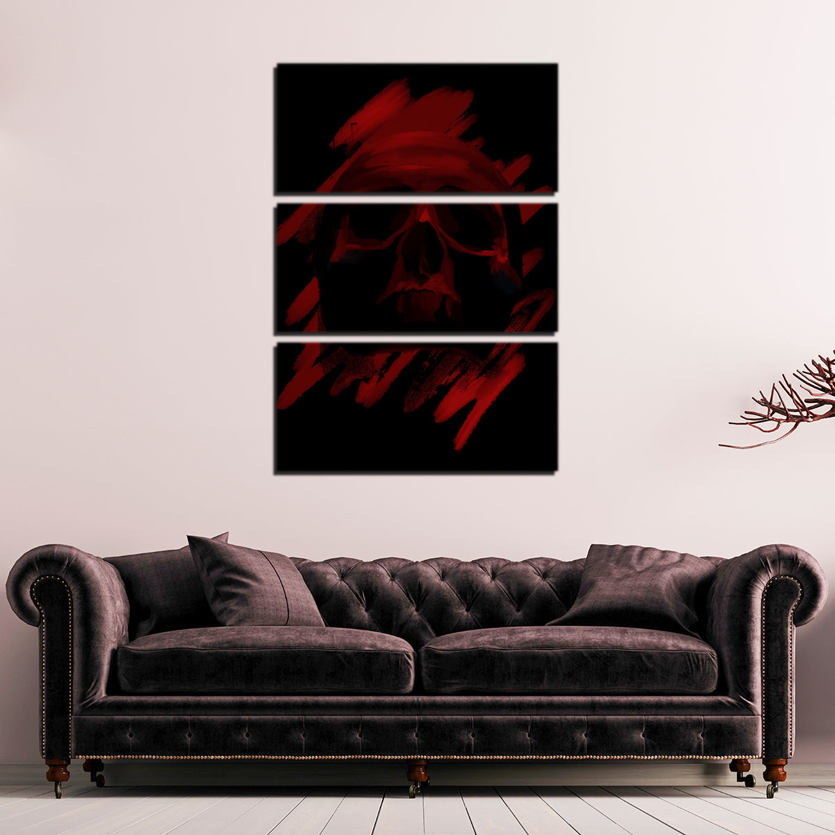 Blood Red Skull Wall Art