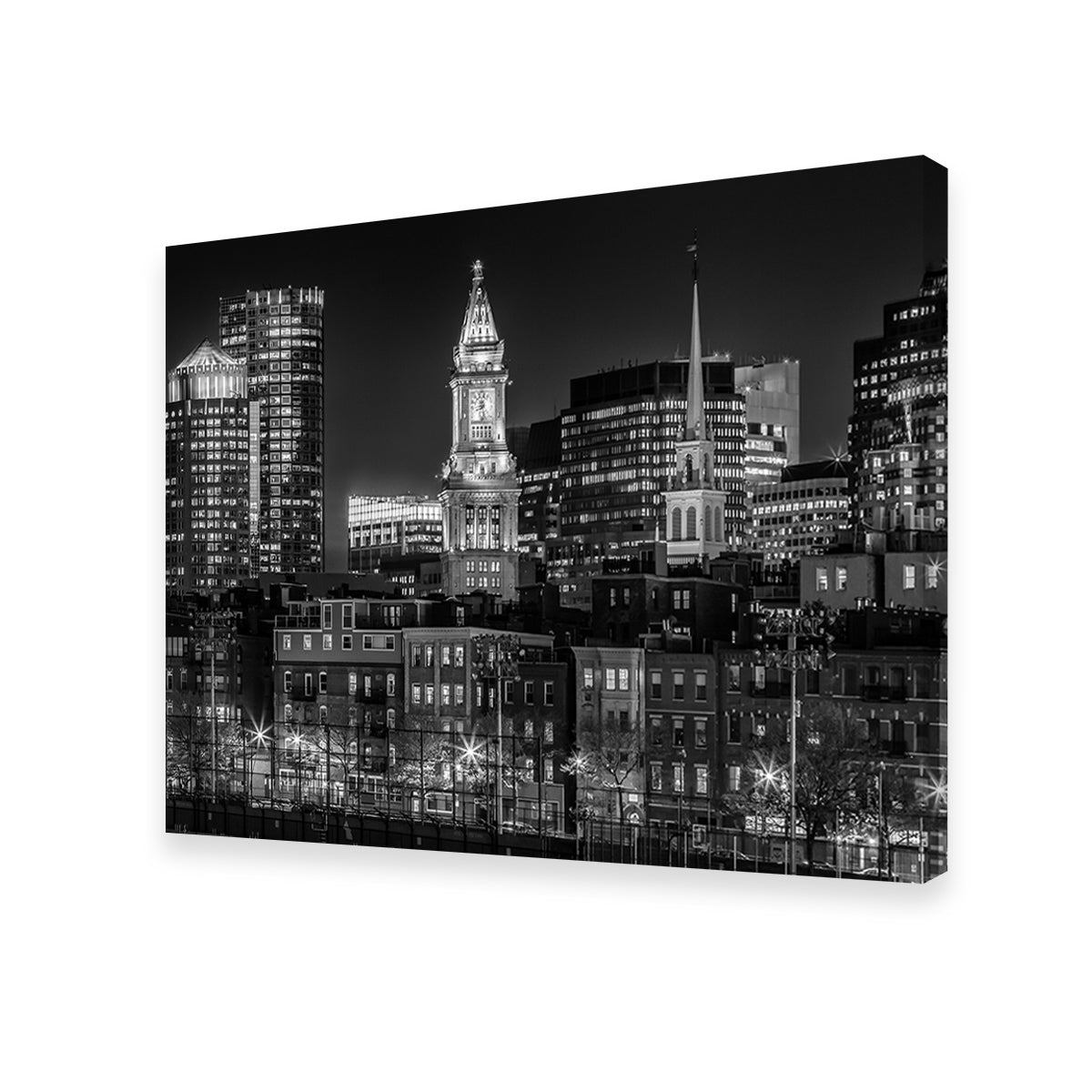 Boston Skyline of North End & Financial District Wall Art