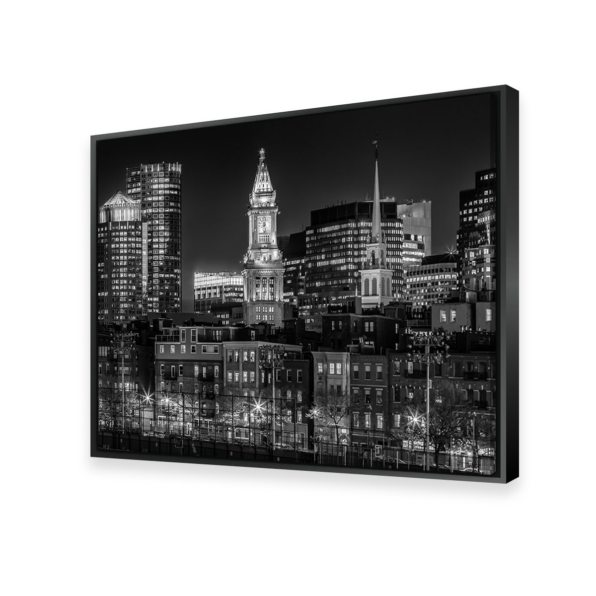 Boston Skyline of North End & Financial District Wall Art