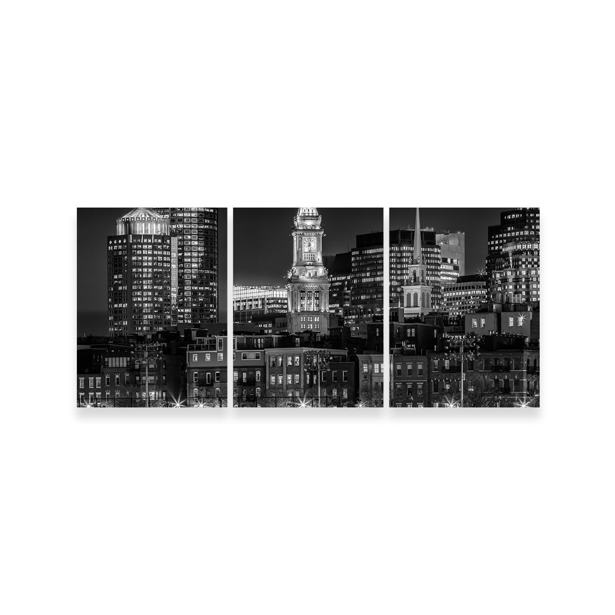 Boston Skyline of North End & Financial District Wall Art