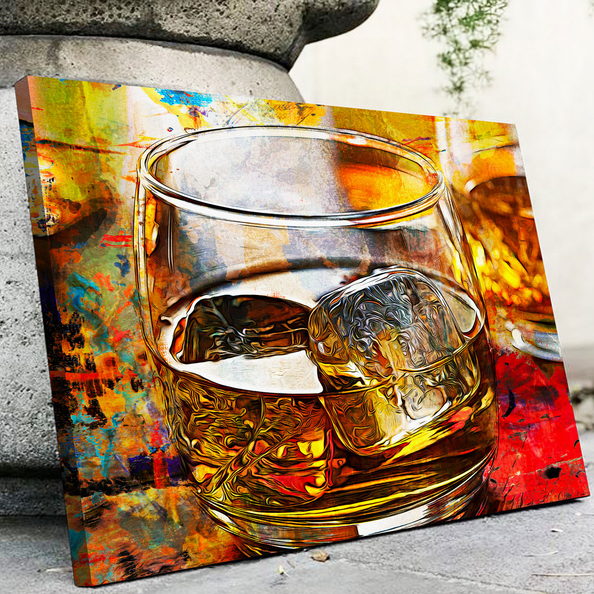 Whiskey Glass Splatter - Canvas fashion Wall Art