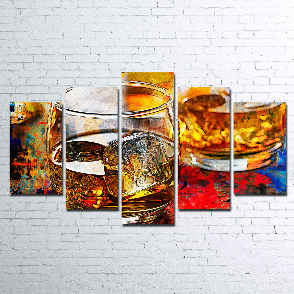 Bourbon Whiskey Abstract Wall Art