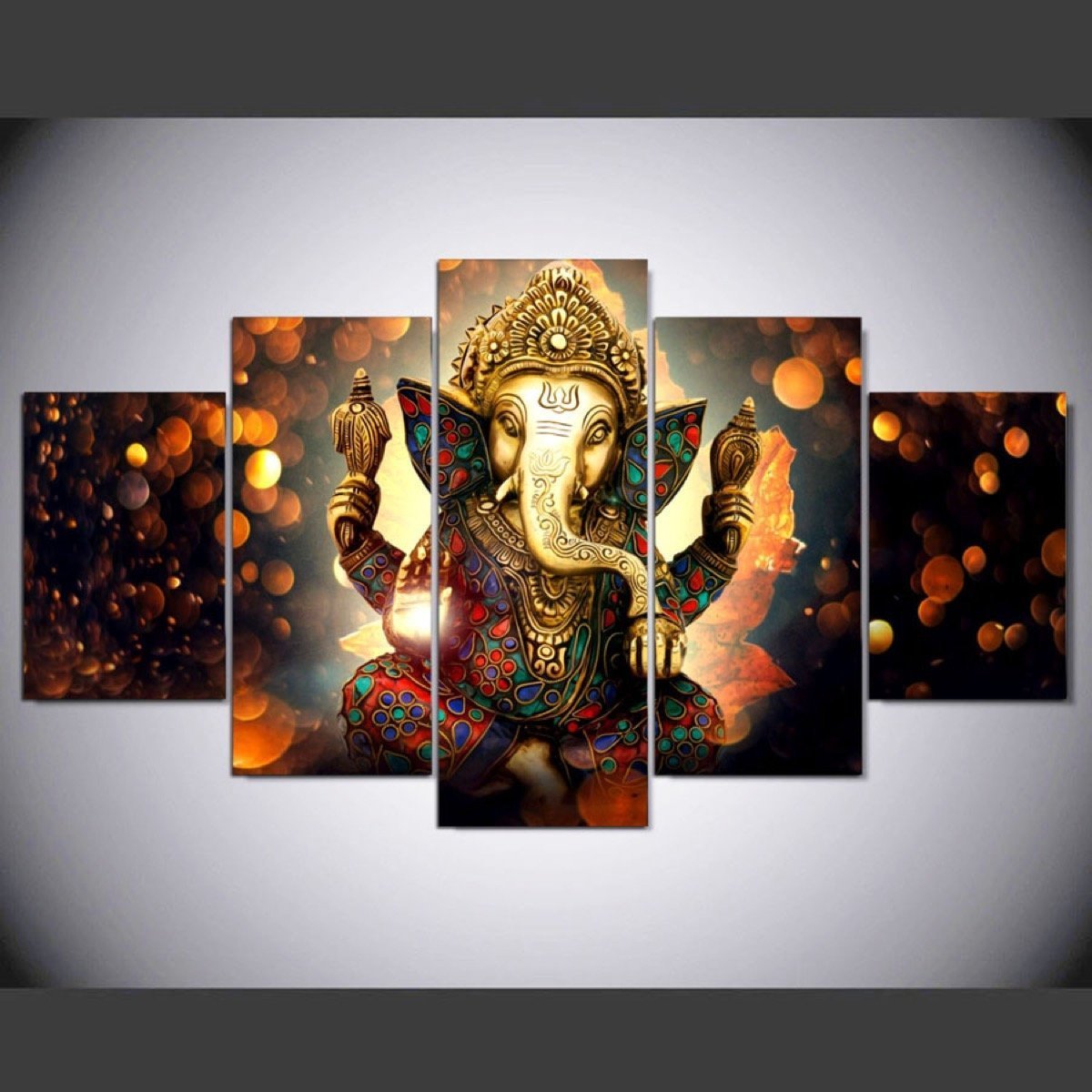 Ganesha Deity 5 Piece Wall Art