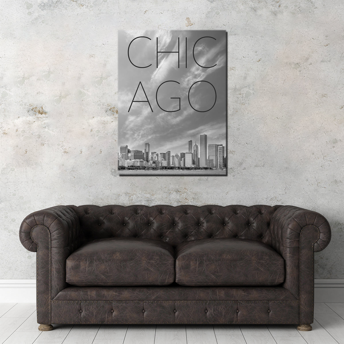 Chicago Skyline Text Wall Art