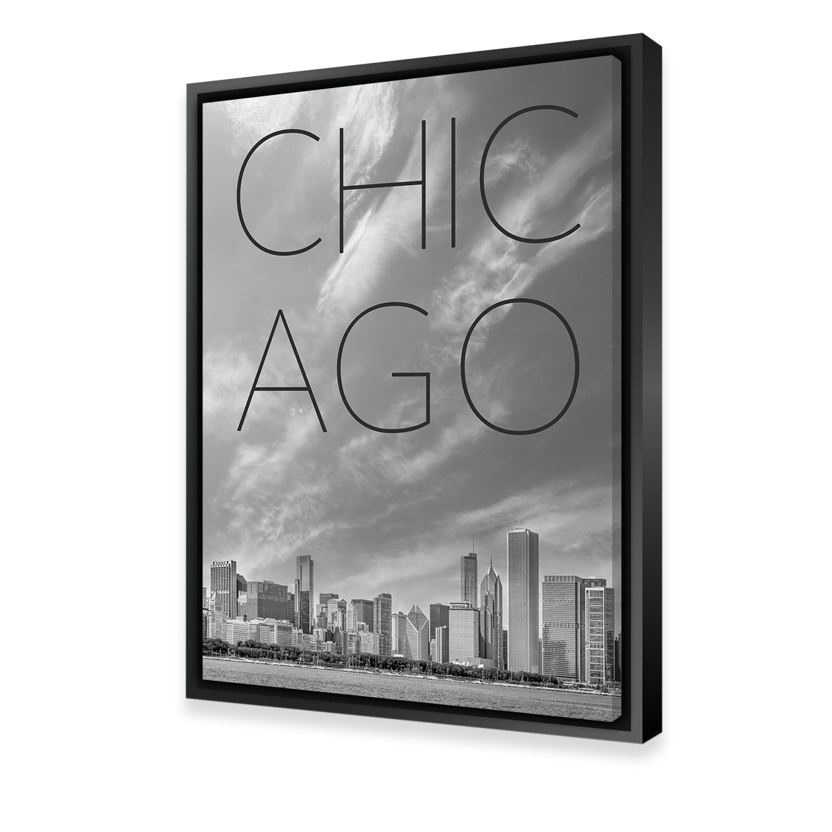 Chicago Skyline Text Wall Art