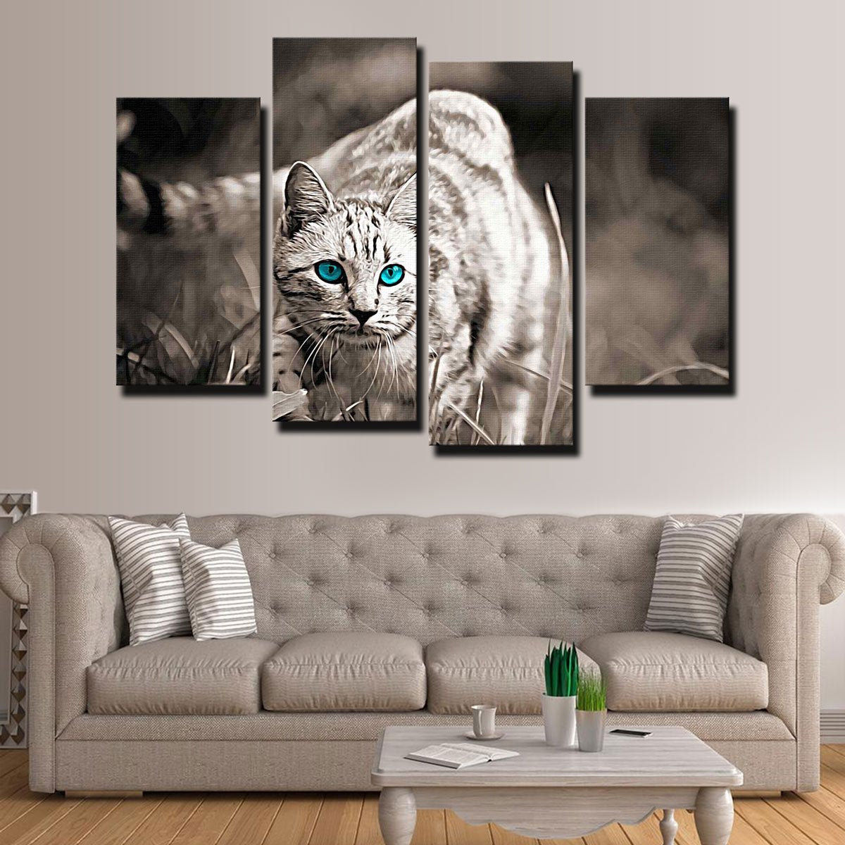 Cat On The Prowl Canvas Set