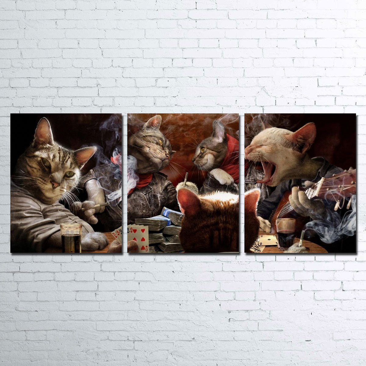 Cats Playing Poker Wall Art