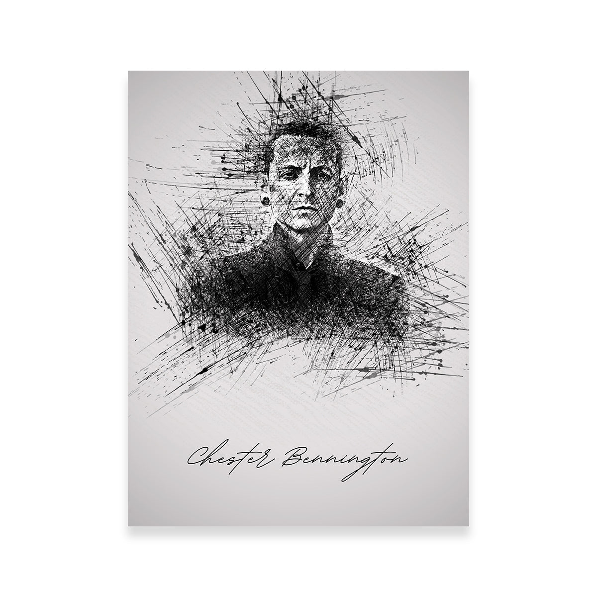 Chester Bennington Sketch Wall Art