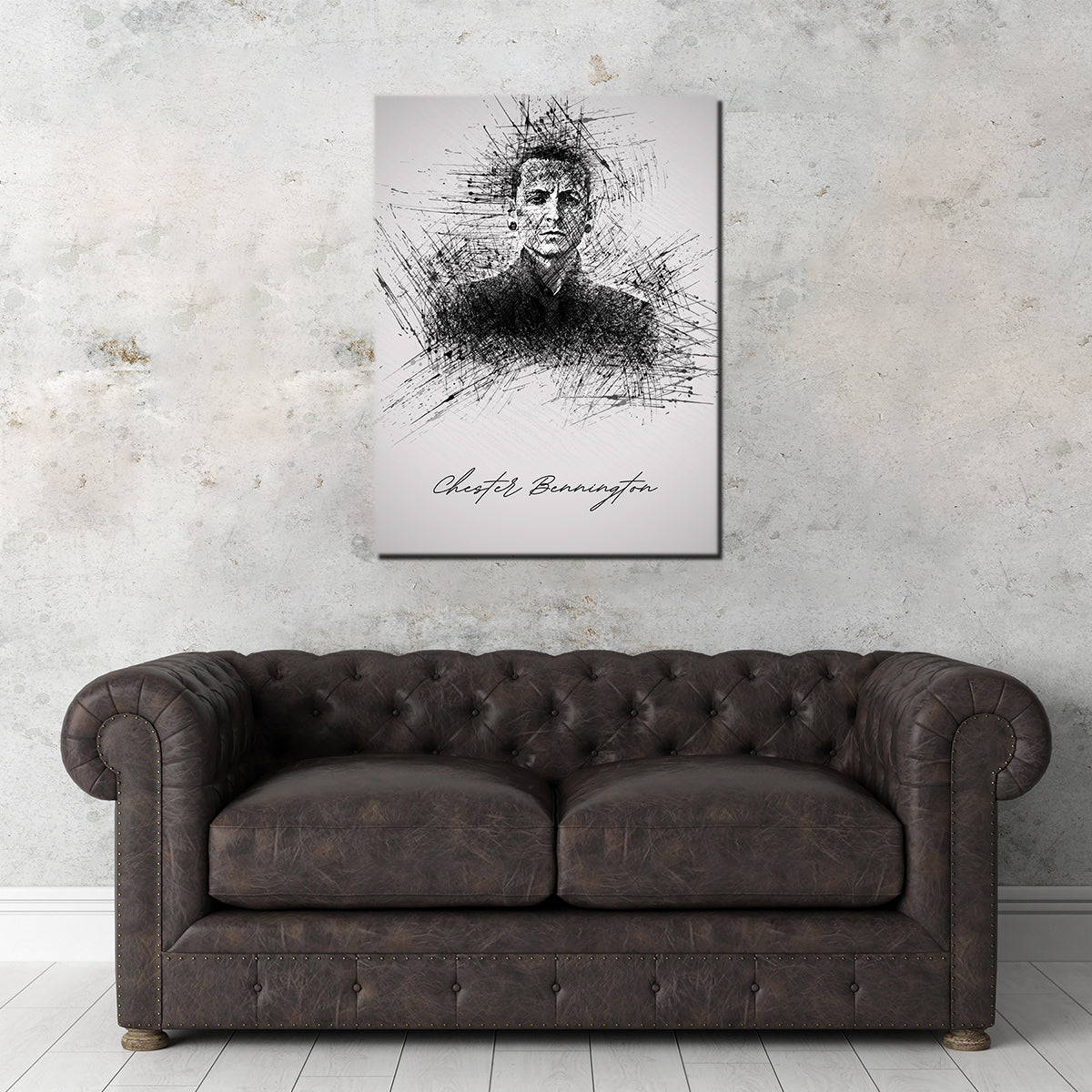 Chester Bennington Sketch Wall Art