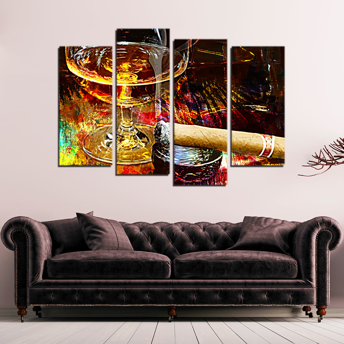 Cigar and Whiskey Wall Art