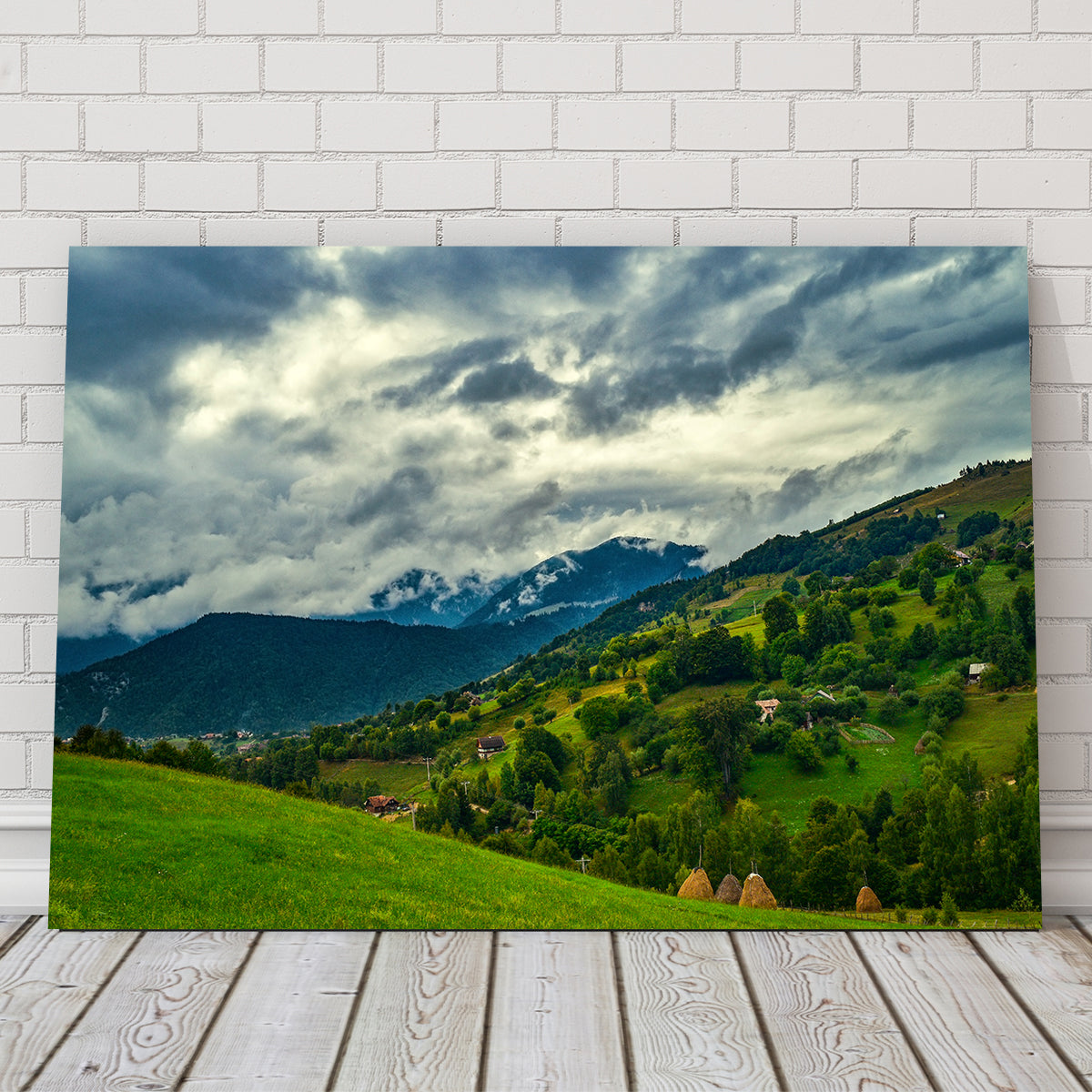 Cloudy Hillside in Magura Romania Wall Art