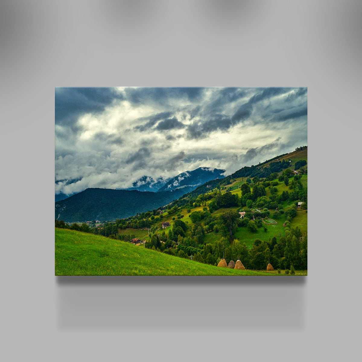 Cloudy Hillside in Magura Romania Wall Art