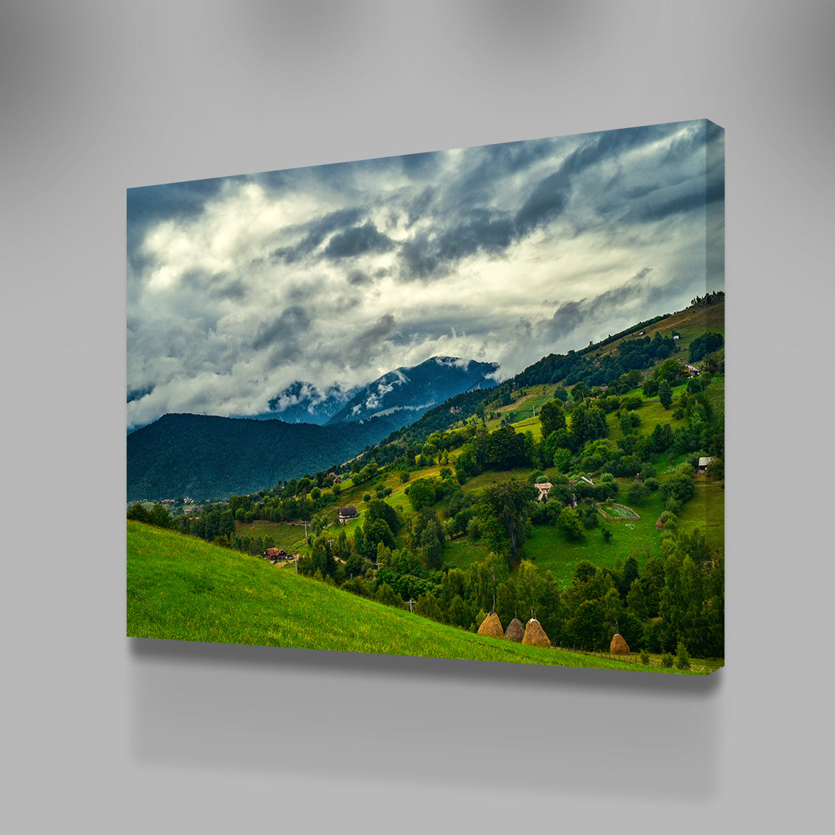 Cloudy Hillside in Magura Romania Wall Art