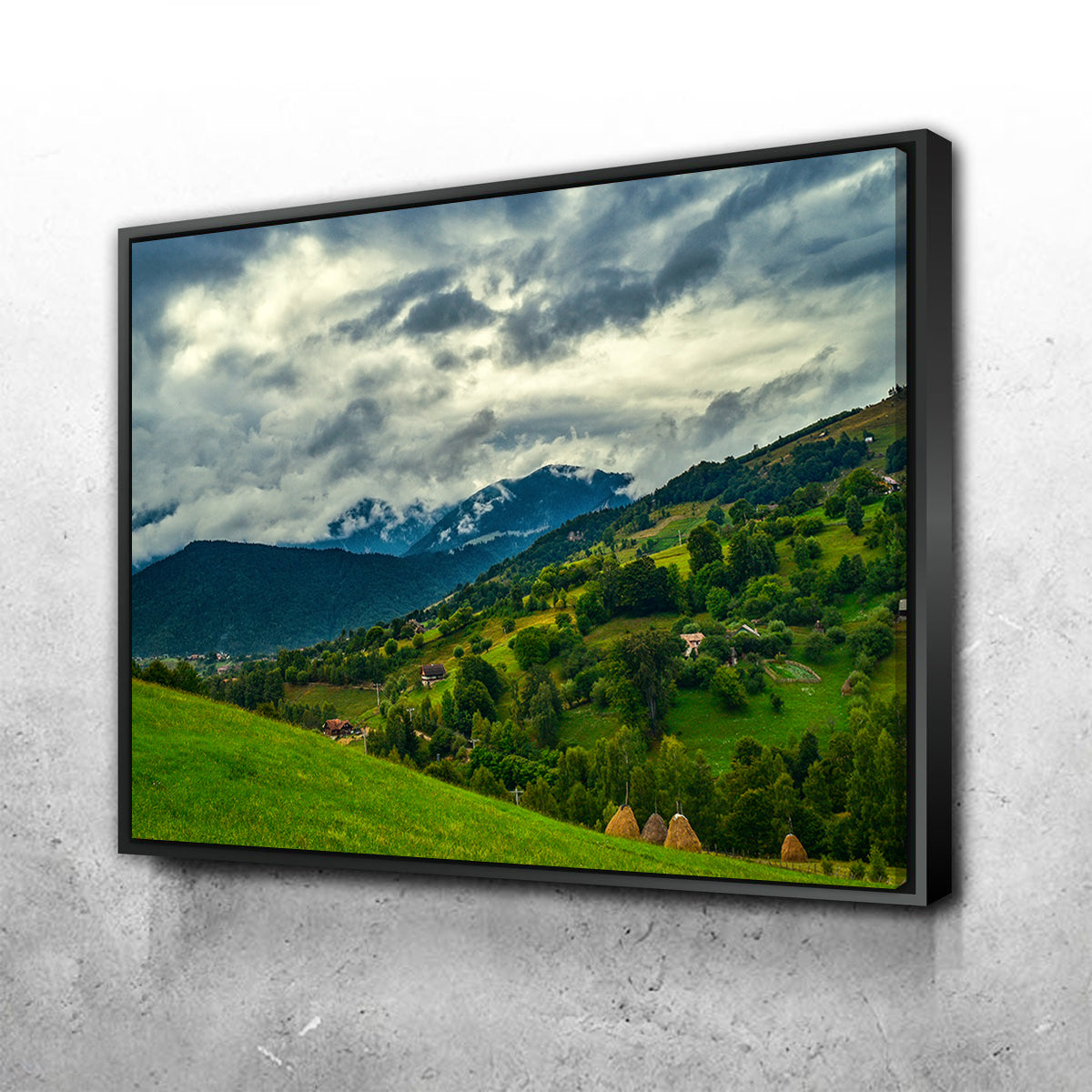 Cloudy Hillside in Magura Romania Wall Art