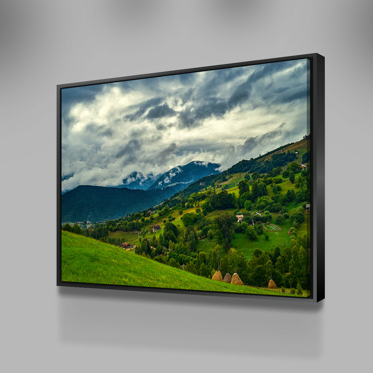 Cloudy Hillside in Magura Romania Wall Art