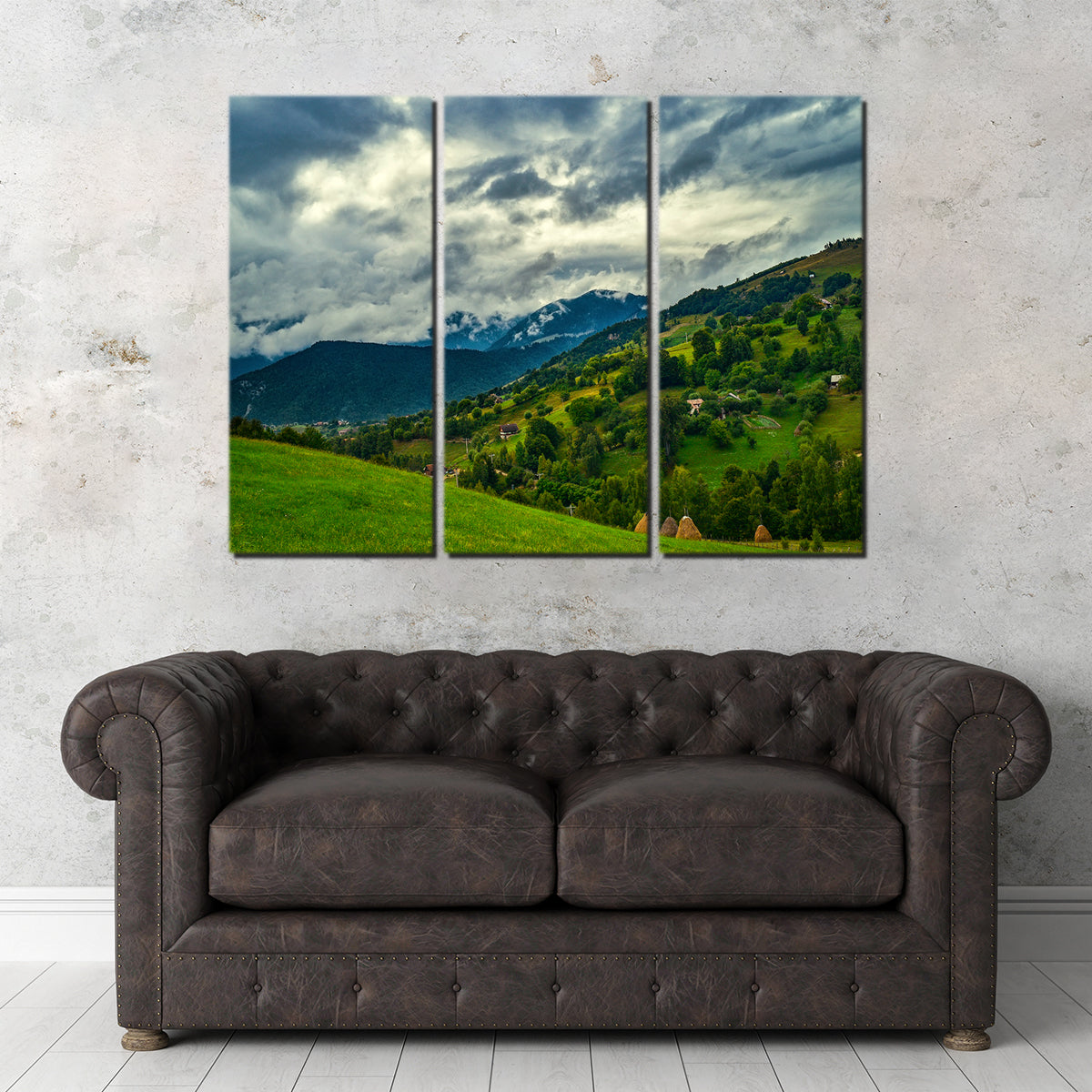 Cloudy Hillside in Magura Romania Wall Art