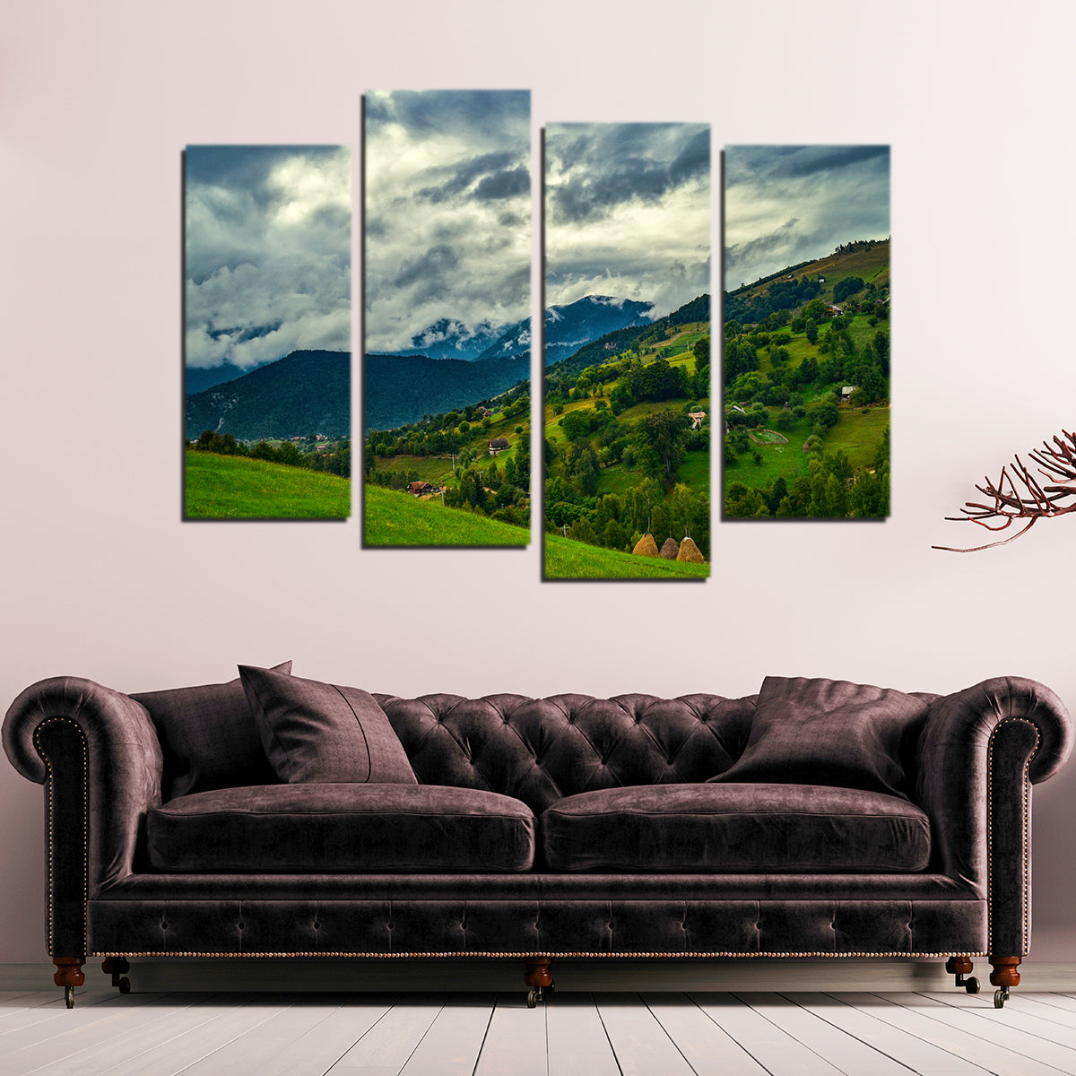 Cloudy Hillside in Magura Romania Wall Art