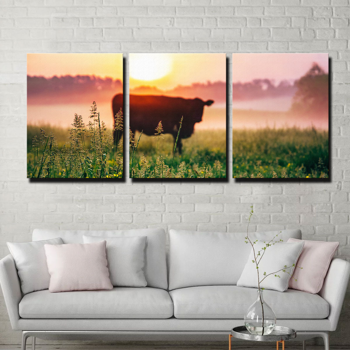 Cow Sunrise Wall Art