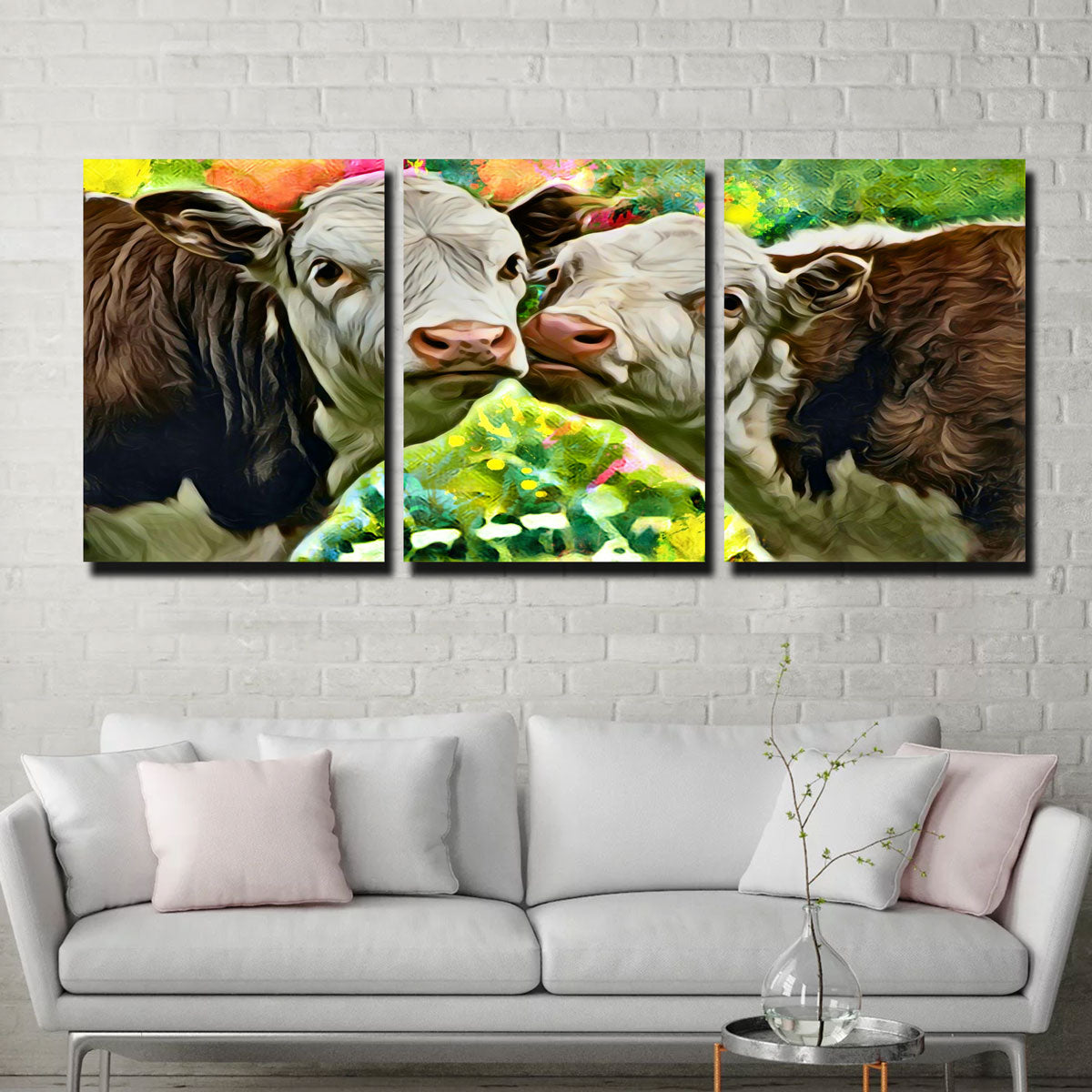 Cows Abstract Canvas Set