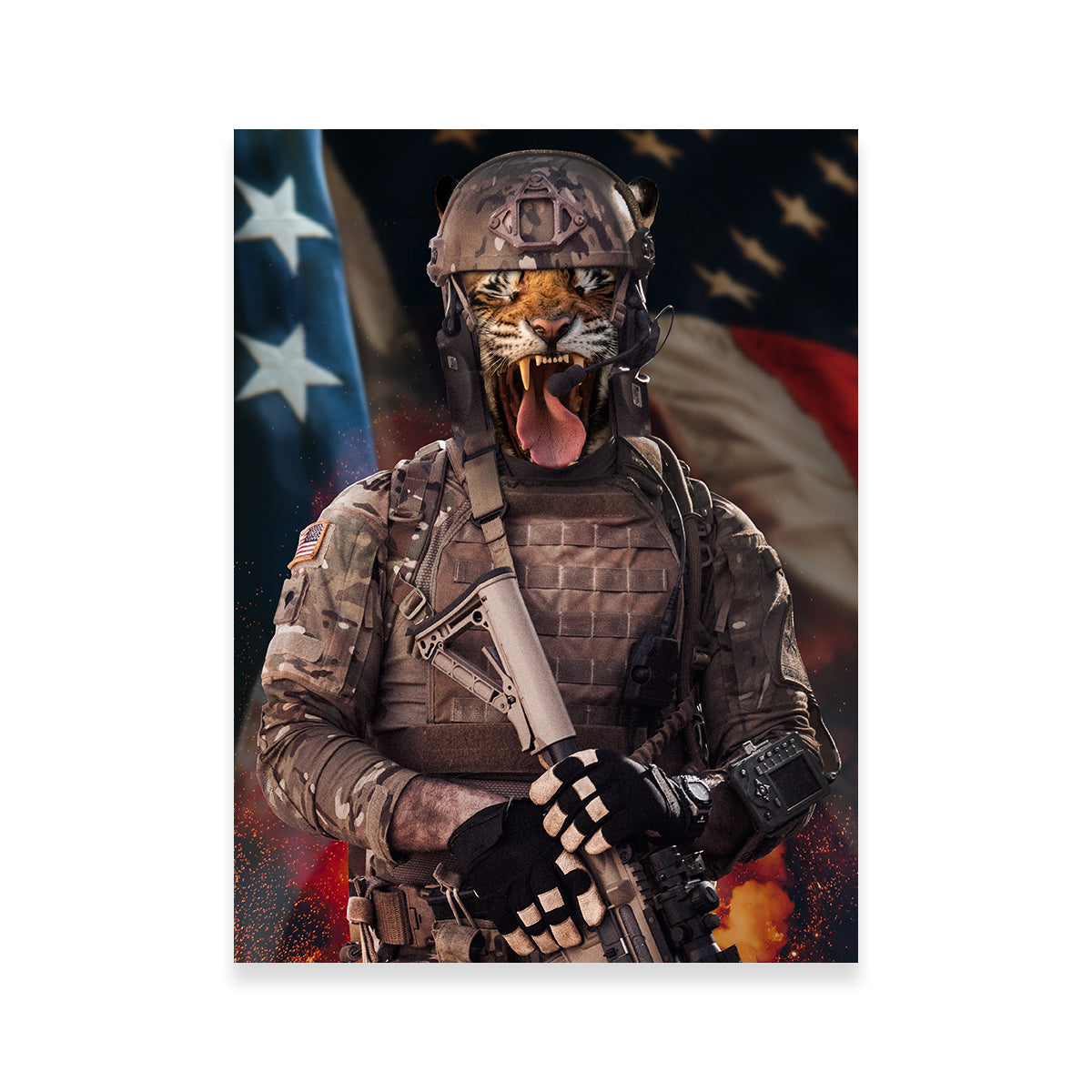 Cry Tiger Soldier Wall Art