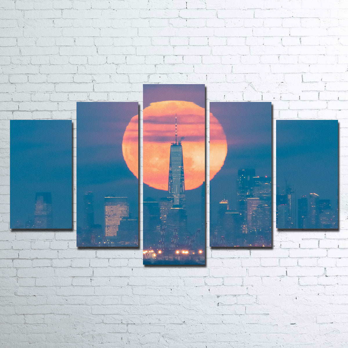 New York Sun Skyline Canvas Set