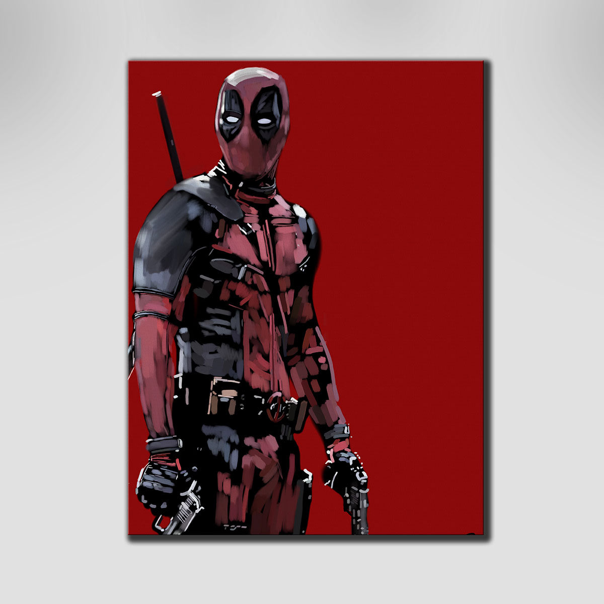 Deadpool on Red Wall Art