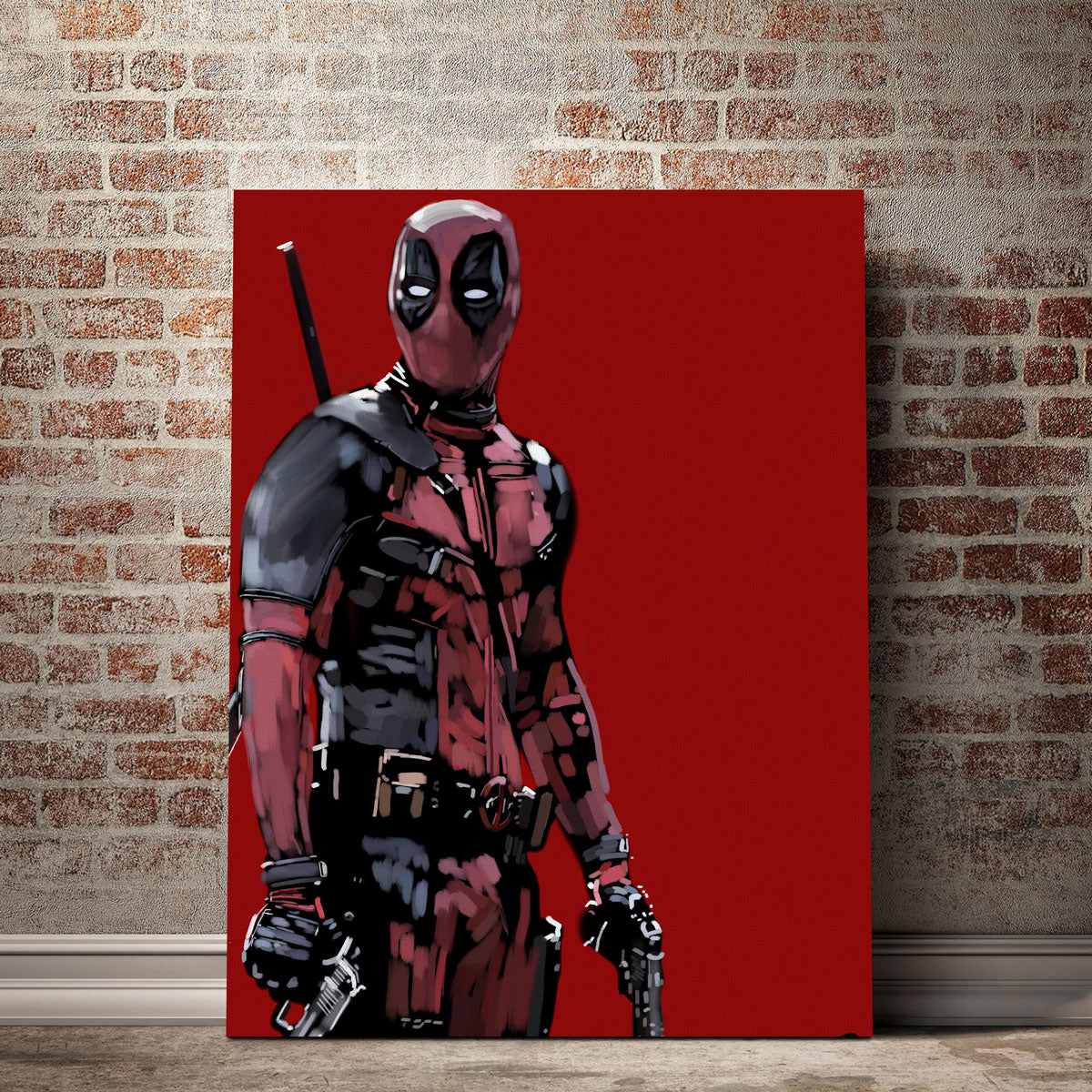 Deadpool on Red Wall Art